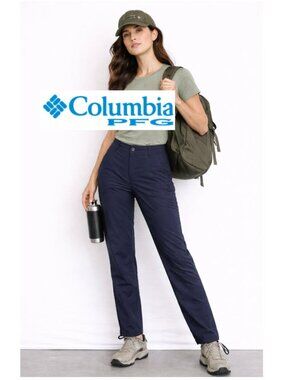 Columbia PFG Navy Pants Adjustable Hem Outdoor Hiking Sz 6